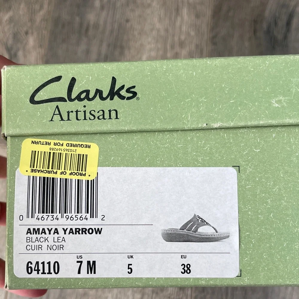 Clarks Artisan Black and Cream Sandals with Embellishments - Picture 9 of 10